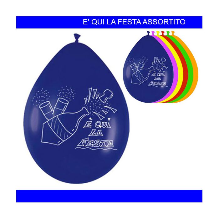 Palloncino E' Qui La Festa Pz.20 Gonfiaggio Aria Cm.25.4 main product photo