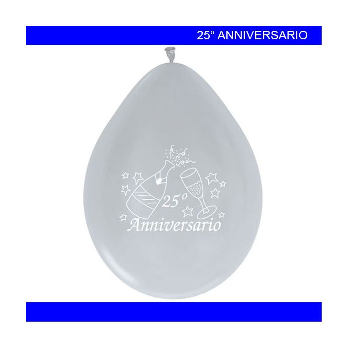Palloncino 25° Anniversario Pz.20 Gonfiaggio Aria Cm.25.4 main product photo