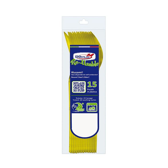 Cucchiai Giallo Riutilizzabili Pz.15 main product photo