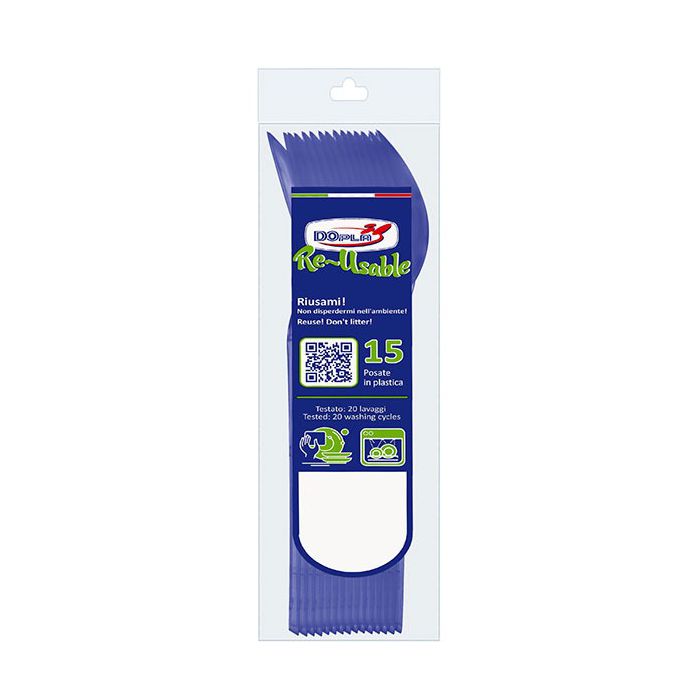 Cucchiai Blu Riutilizzabili Pz.15 main product photo