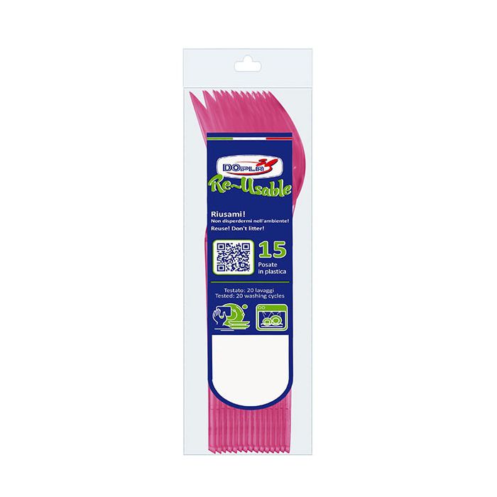 Cucchiai Fuxia Riutilizzabili Pz.15 main product photo
