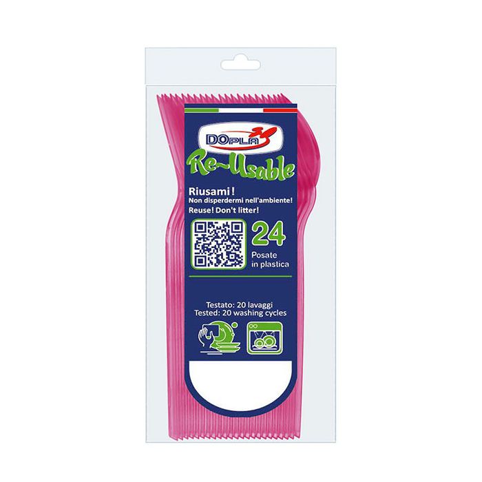 Cucchiaini Fuxia Riutilizzabili Pz.24 main product photo