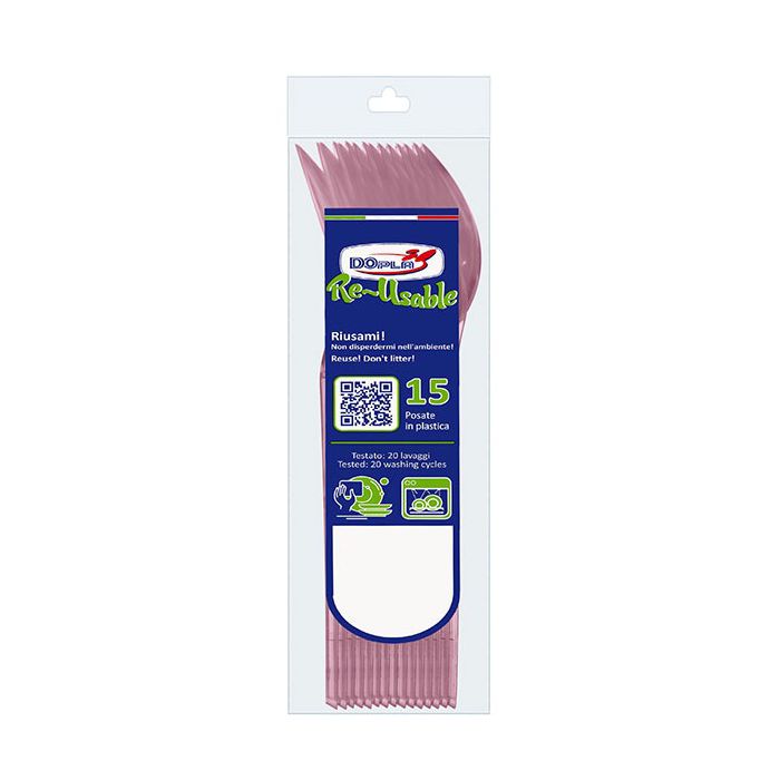 Cucchiai Rosa Riutilizzabili Pz.15 main product photo