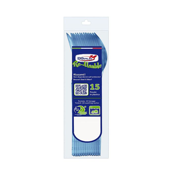 Cucchiai Azzurri Riutilizzabili Pz.15 main product photo