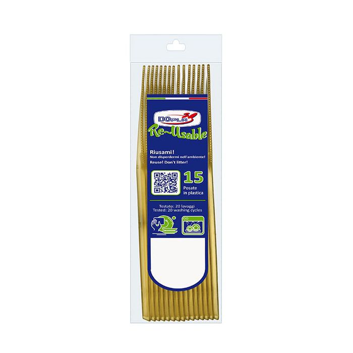 Coltelli Oro Riutilizzabili Pz.15 main product photo