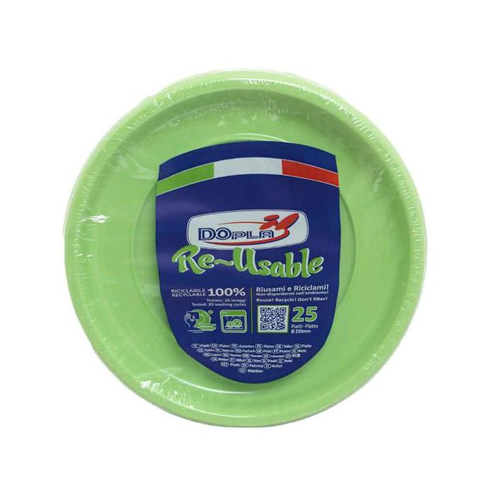 Piatto piano verde acido pz.25 main product photo