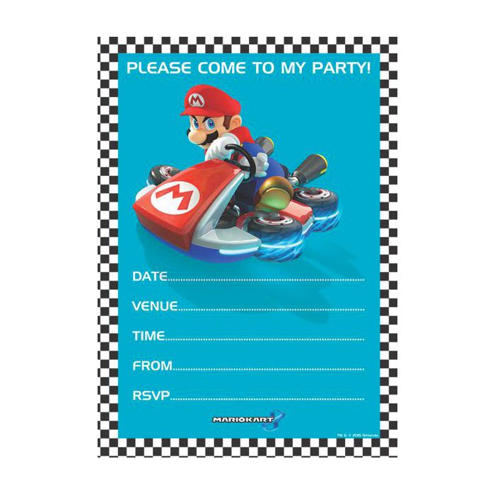 Biglietti Inviti Super Mario Kart Pz.20 20 Biglietti 20 Buste main product photo