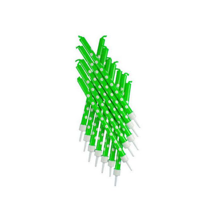 Candelina Pois Verde Pz.12 Cm.10 main product photo
