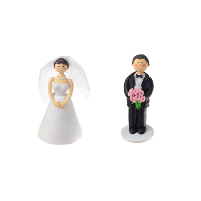 Sposi Emozionati Plastilina Pz.2 Cm.h.14 Diam.cm.6 Cm.7.5 - Decorazione main product photo