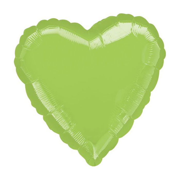 Palloncini Cuore Verde Lime 18" Pz.5 Mylar Cuore 18" Cm.45 main product photo