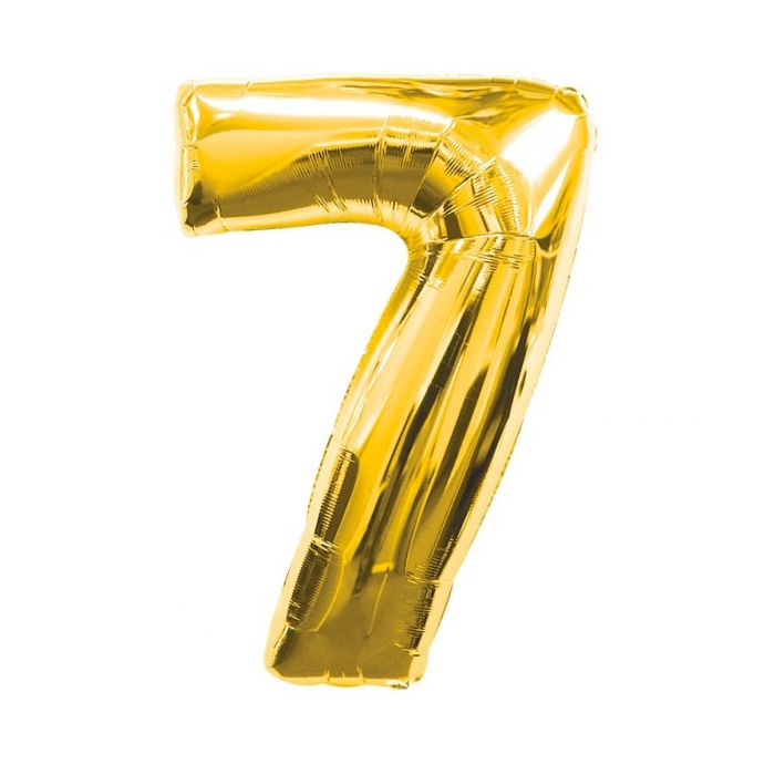 Palloncino 7° Compleanno Oro Pz.1 Mylar Sagomato Cm.86 main product photo