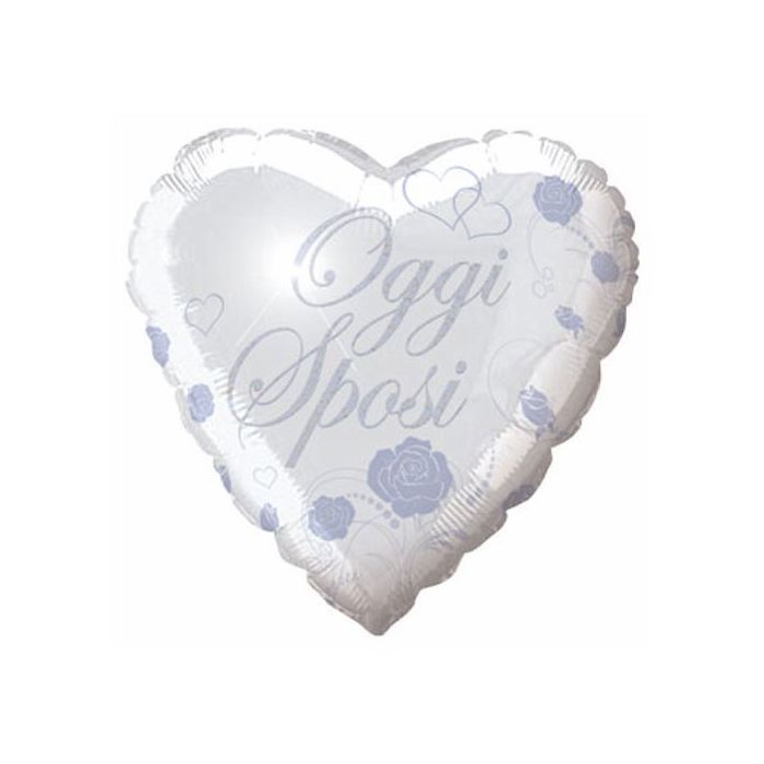 Palloncino Matrimonio Oggi Sposi Pz.1 Mylar Cuore 18" Cm.45 Glitter main product photo