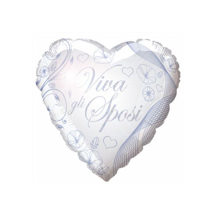 Palloncino Matrimonio W Gli Sposi Pz.10 Mylar Cuore Mini 9" Cm.23 main product photo