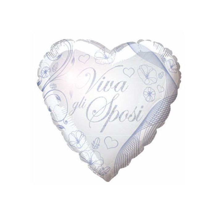 Palloncino Matrimonio W Gli Sposi Pz.1 Mylar Cuore 30" Cm.76 main product photo
