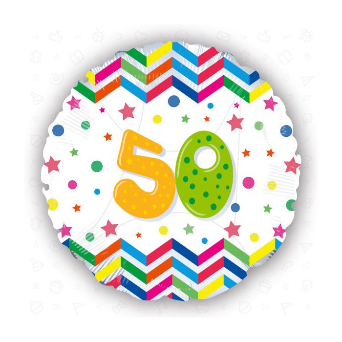 Palloncino 50° Compleanno Pz.1 Mylar Tondo 18" Cm.45 main product photo