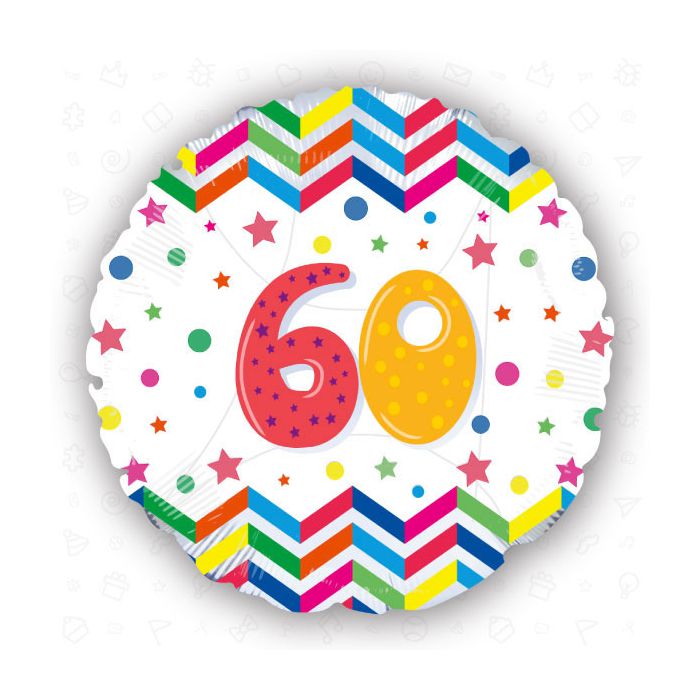 Palloncino 60° Compleanno Pz.1 Mylar Tondo 18" Cm.45 main product photo