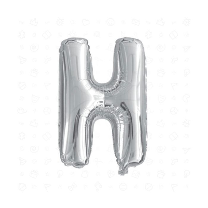 Palloncino Lettera (h) Argento Pz.1 17" Cm.43 main product photo