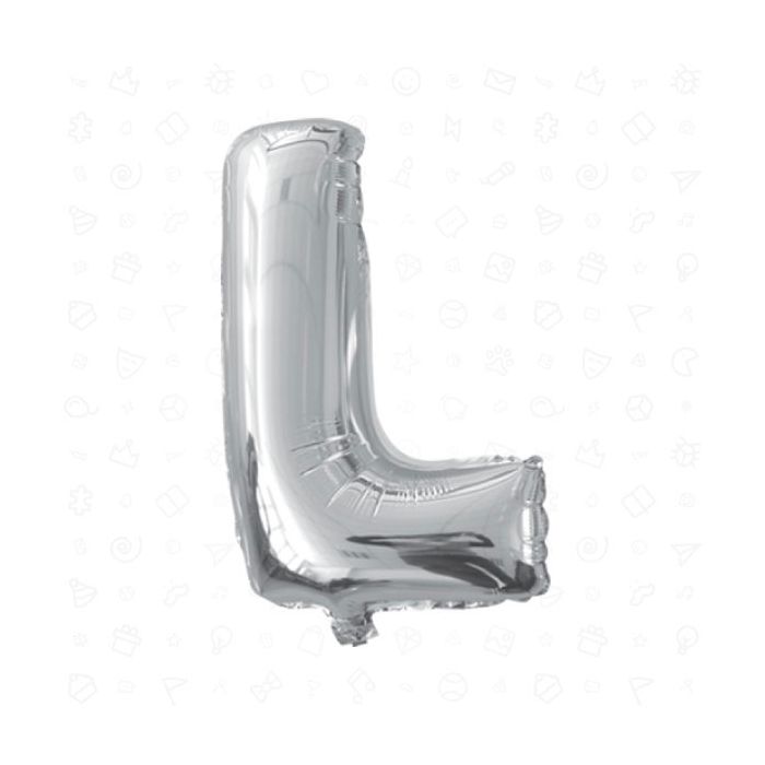 Palloncino Lettera (l) Argento Pz.1 17" Cm.43 main product photo