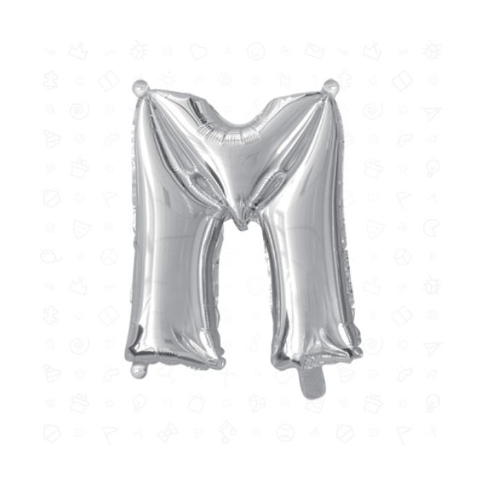 Palloncino Lettera (m) Argento Pz.1 17" Cm.43 main product photo