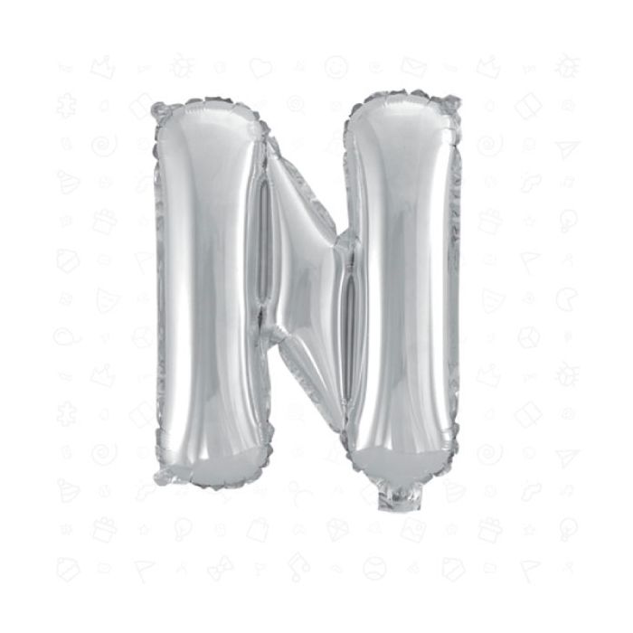 Palloncino Lettera (n) Argento Pz.1 17" Cm.43 main product photo