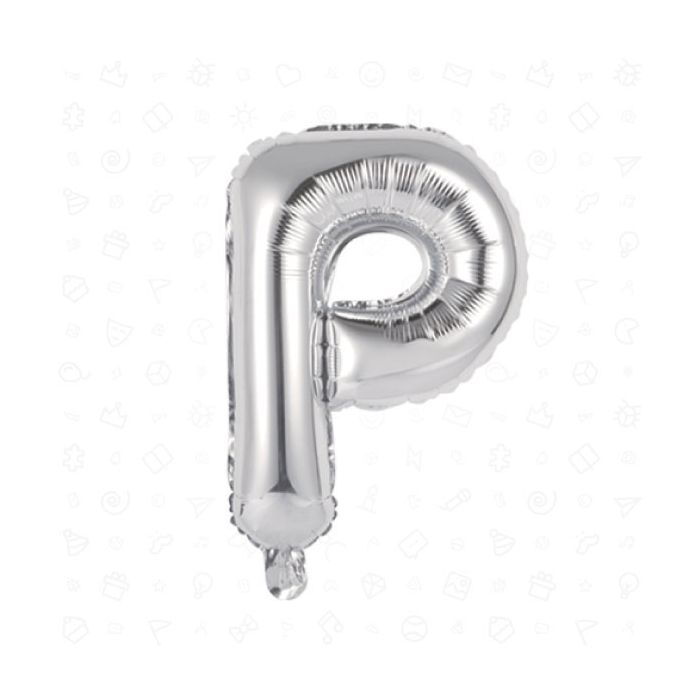 Palloncino Lettera (p) Argento Pz.1 17" Cm.43 main product photo