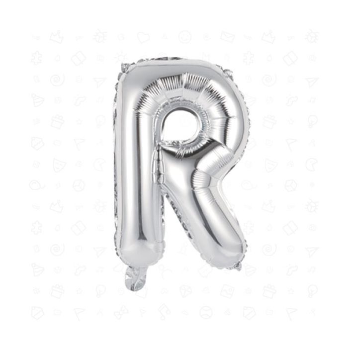 Palloncino Lettera (r) Argento Pz.1 17" Cm.43 main product photo