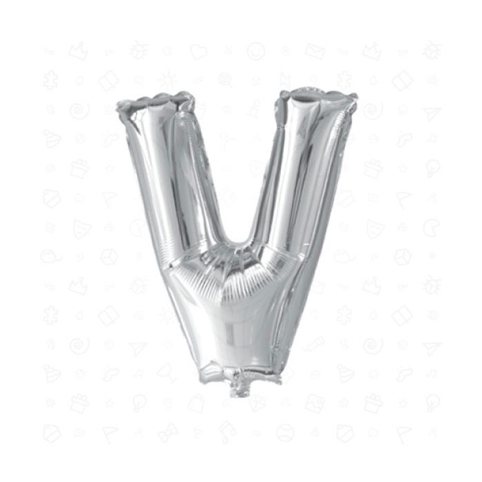 Palloncino Lettera (v) Argento Pz.1 17" Cm.43 main product photo