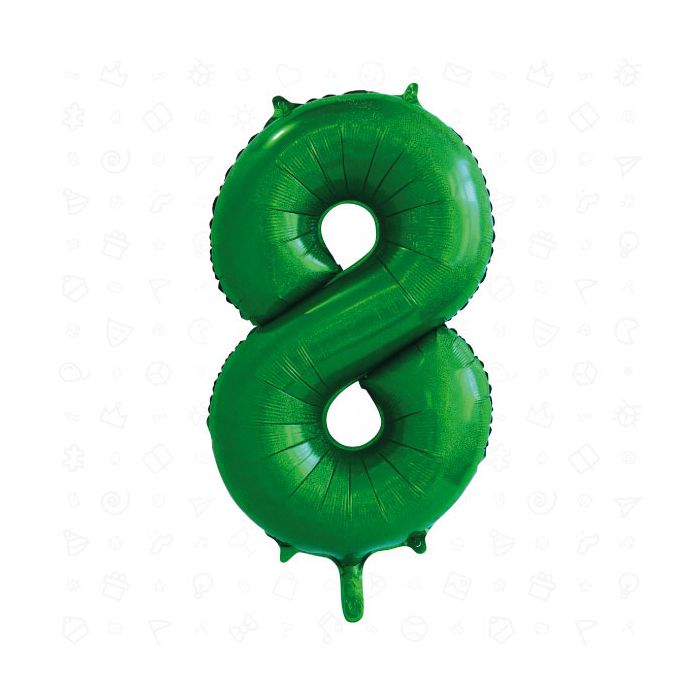 Palloncino Numero (8) Verde Glitter Pz.1 34" Cm.86 main product photo