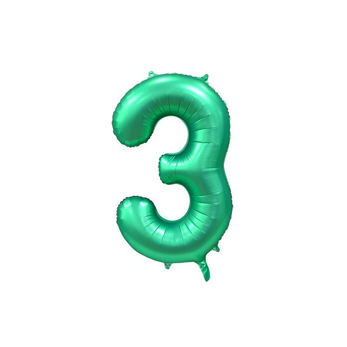 Palloncino 3 Verde Acqua Satinato Pz.1 Mylar 34"/cm.86 main product photo
