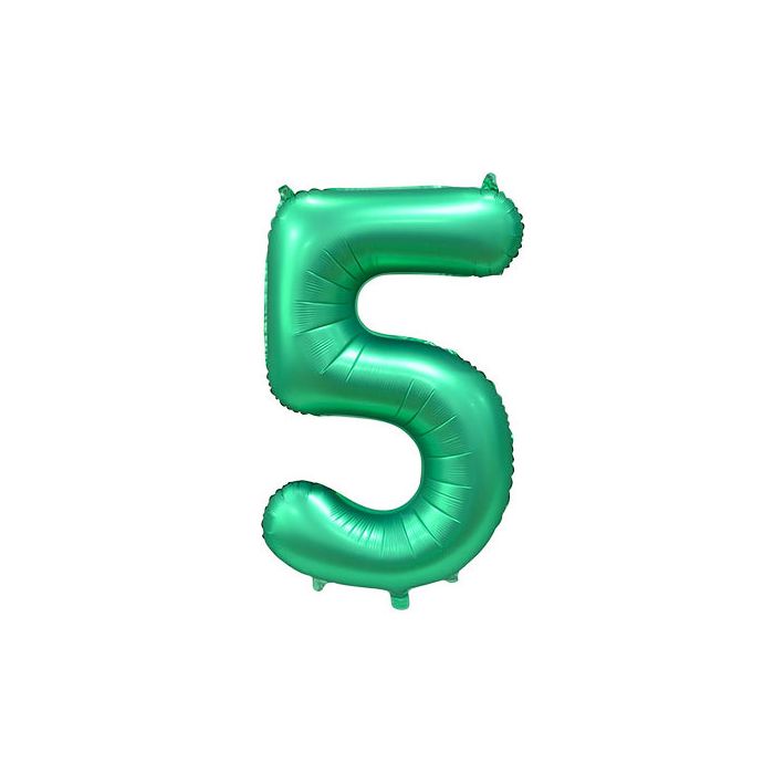 Palloncino 5 Verde Acqua Satinato Pz.1 Mylar 34"/cm.86 main product photo
