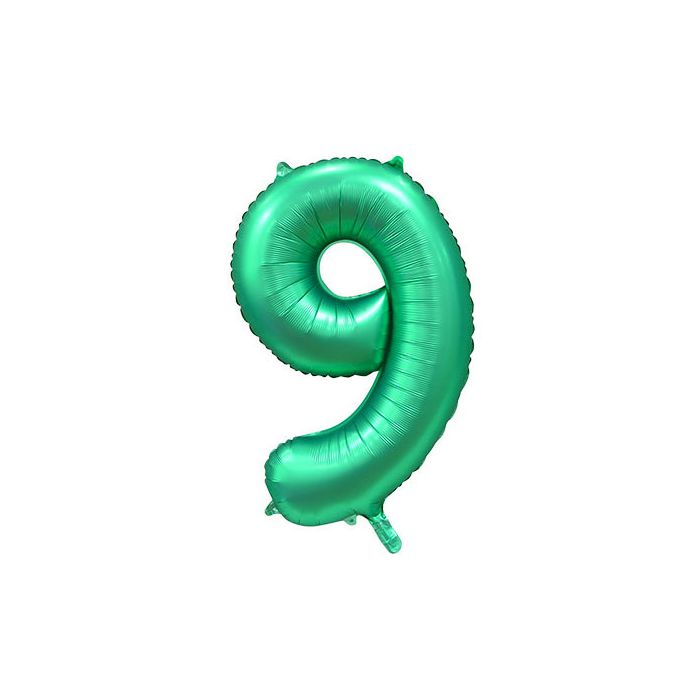 Palloncino 9 Verde Acqua Satinato Pz.1 Mylar 34"/cm.86 main product photo