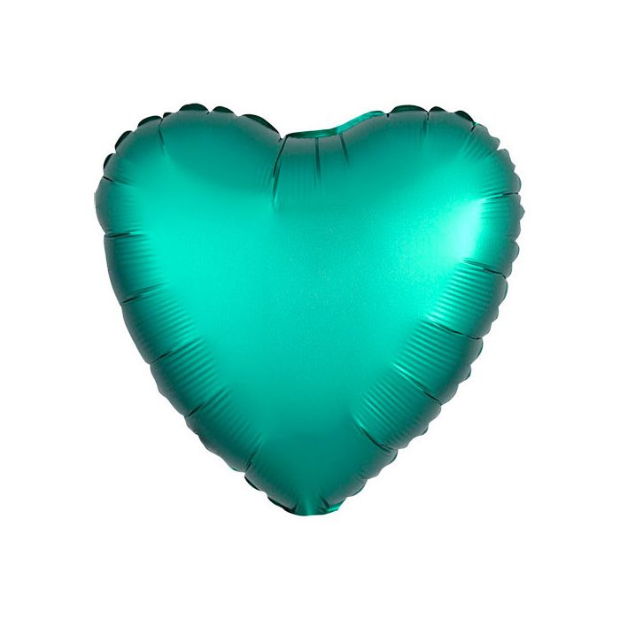 Palloncino Verde Acqua Satinato Pz.1 Mylar Cuore 18"/cm.45 main product photo