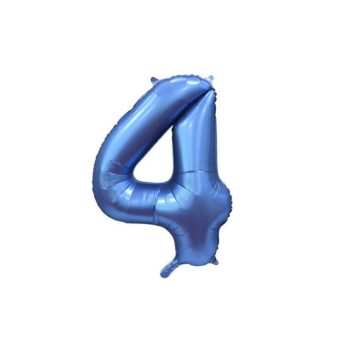 Palloncino 4 Blu Satinato Pz.1 Mylar 34"/cm.86 main product photo