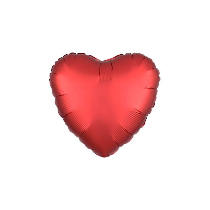 Palloncino Rosso Satinato Pz.1 Mylar Cuore 18"/cm.45 main product photo