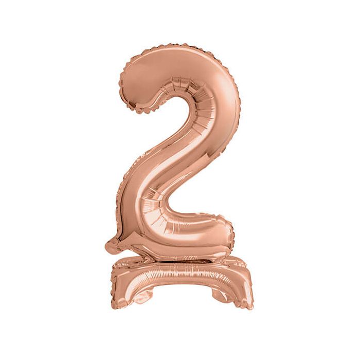 Palloncino Numero (2) Rose Gold Pz.1 16" Cm.40 - Self Standing - Gonfiaggio Ad Aria main product photo