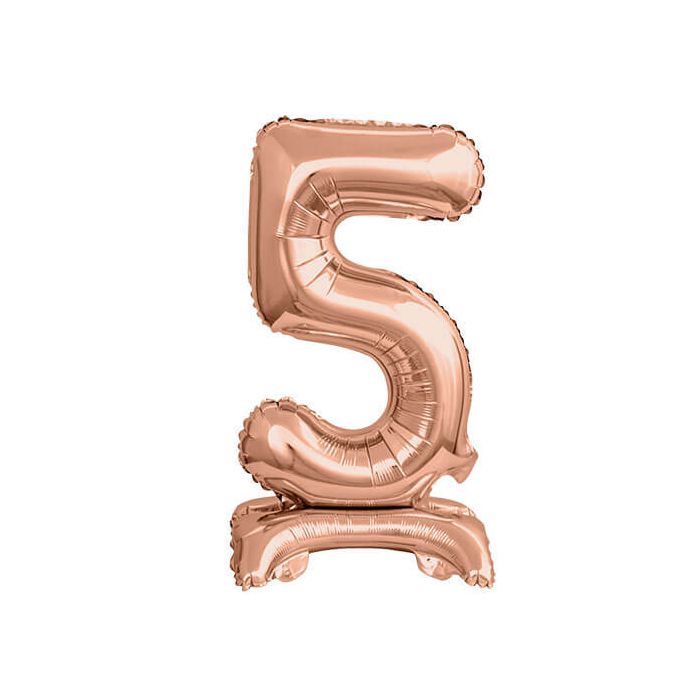 Palloncino Numero (5) Rose Gold Pz.1 16" Cm.40 - Self Standing - Gonfiaggio Ad Aria main product photo