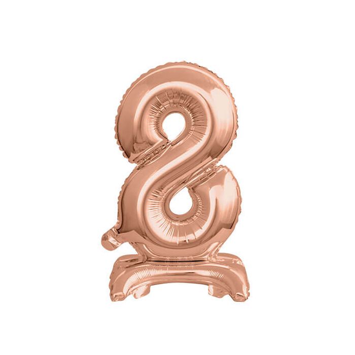 Palloncino Numero (8) Rose Gold Pz.1 16" Cm.40 - Self Standing - Gonfiaggio Ad Aria main product photo