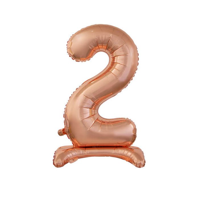 Palloncino Numero (2) Rose Gold Pz.1 30" Cm.76 - Self Standing - Gonfiaggio Ad Aria main product photo