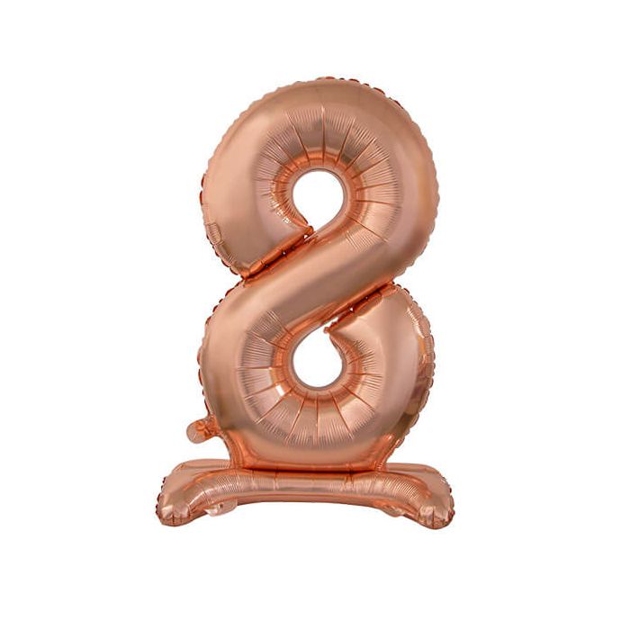 Palloncino Numero (8) Rose Gold Pz.1 30" Cm.76 - Self Standing - Gonfiaggio Ad Aria main product photo