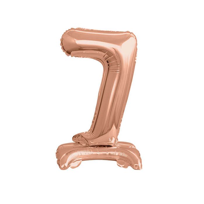 Palloncino Numero (7) Rose Gold Pz.1 16" Cm.40 - Self Standing - Gonfiaggio Ad Aria main product photo