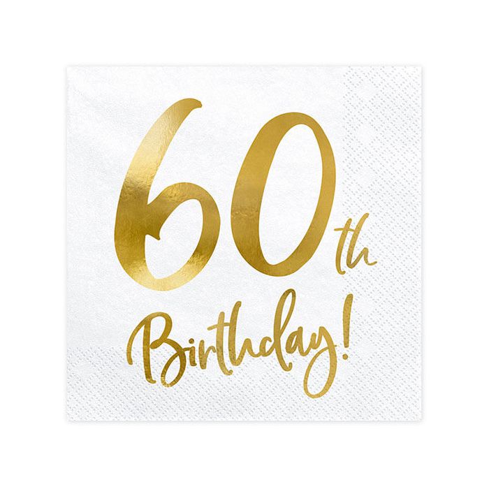 Tovaglioli 60 Anni Bianco E Oro Pz.20 main product photo