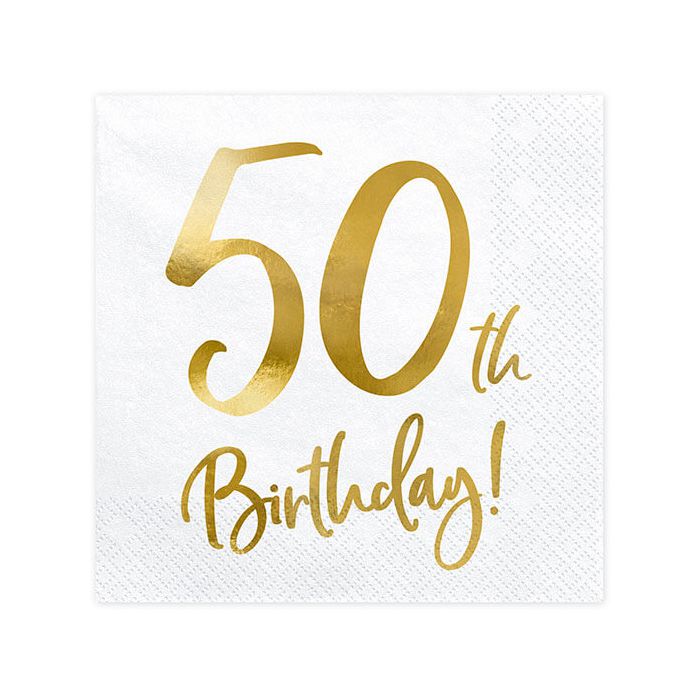 Tovaglioli 50 Anni Bianco E Oro Pz.20 main product photo