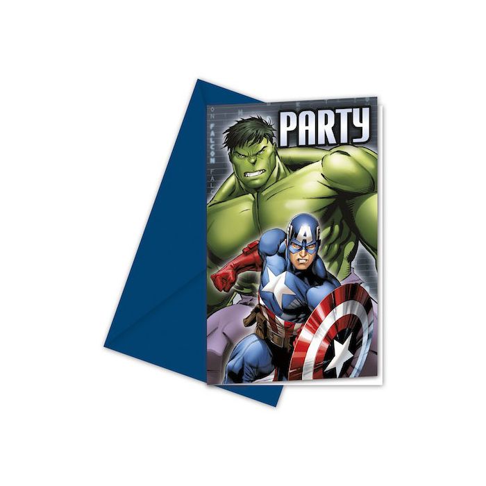 Inviti Avengers Pz.6 6 Biglietti 6 Buste main product photo