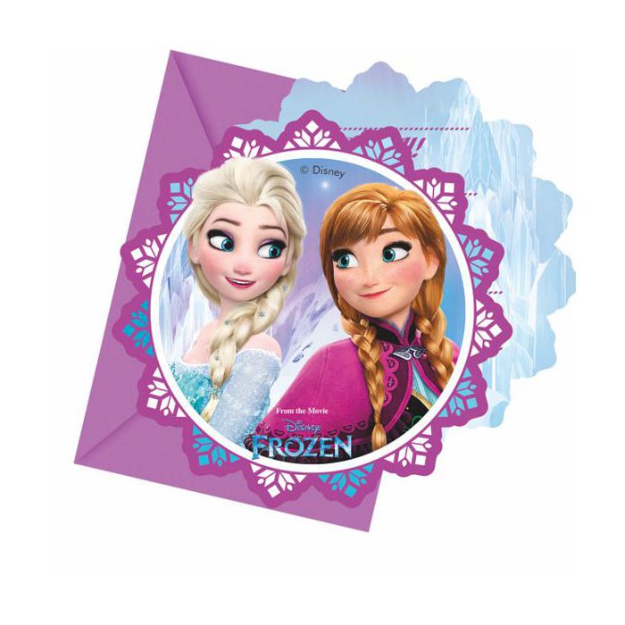 Inviti Frozen Pz.6 Cm.14 X Cm.8.5 - 6 Biglietti - 6 Buste main product photo