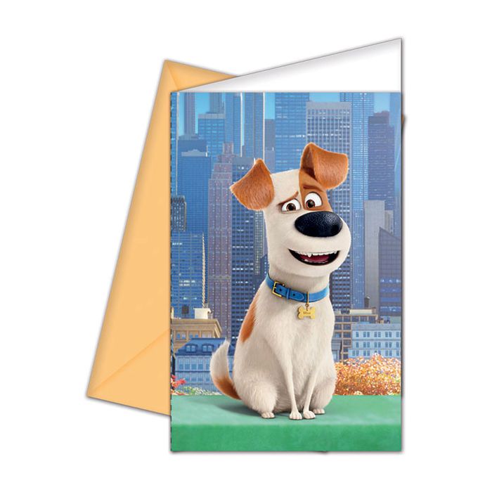 Inviti Pets Vita Da Animali Pz.6 Cm.14 X Cm.8.5 - 6 Biglietti - 6 Buste main product photo
