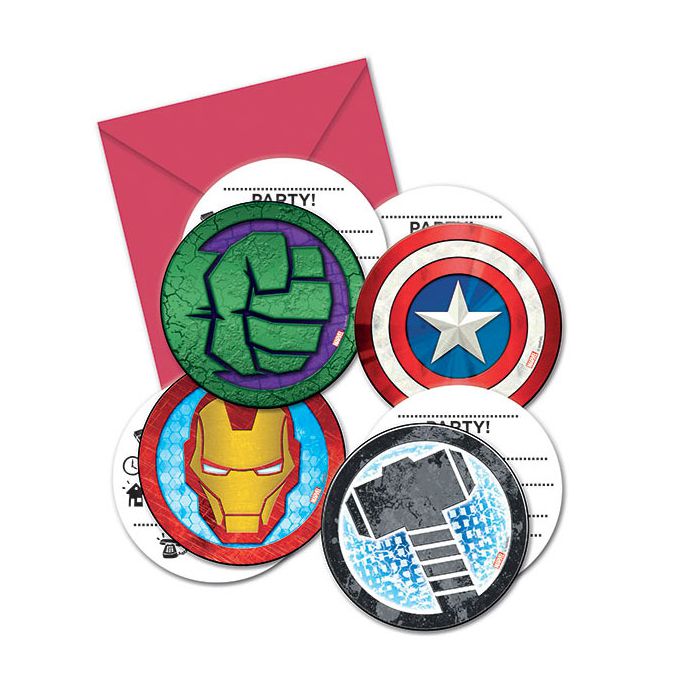 Inviti Avengers Pz.6 6 Biglietti 6 Buste main product photo