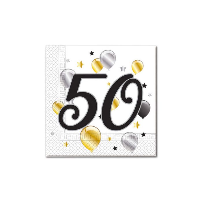 Tovaglioli 50° Happy Birthday Pz.20 Cm.33x33 main product photo