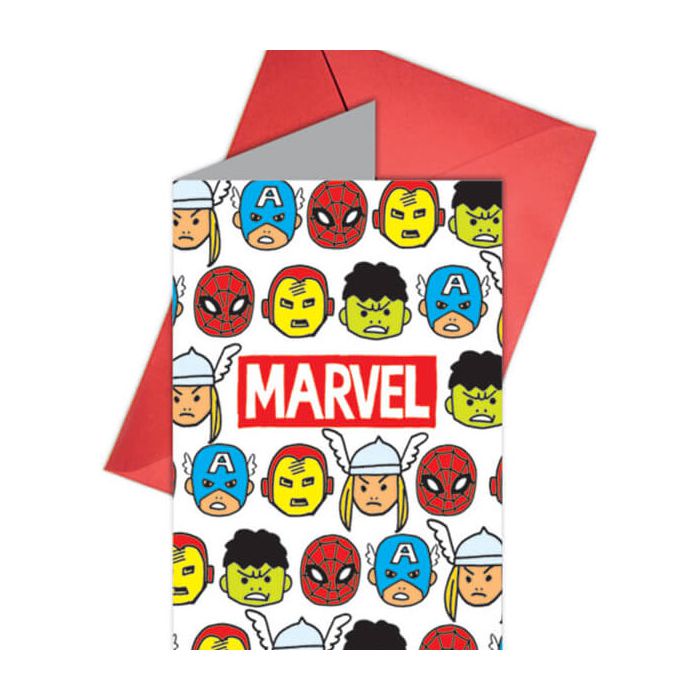 Inviti Avengers Pz.6 Cm.14 X Cm.8.5 - 6 Biglietti - 6 Buste main product photo