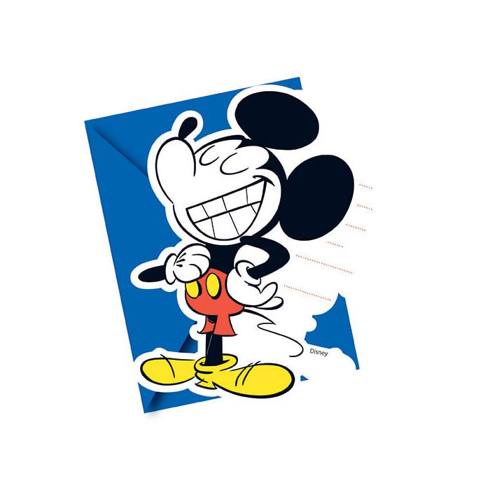 Inviti Topolino Super Cool Pz.6 Cm.14 X Cm.8.5 - 6 Biglietti - 6 Buste main product photo