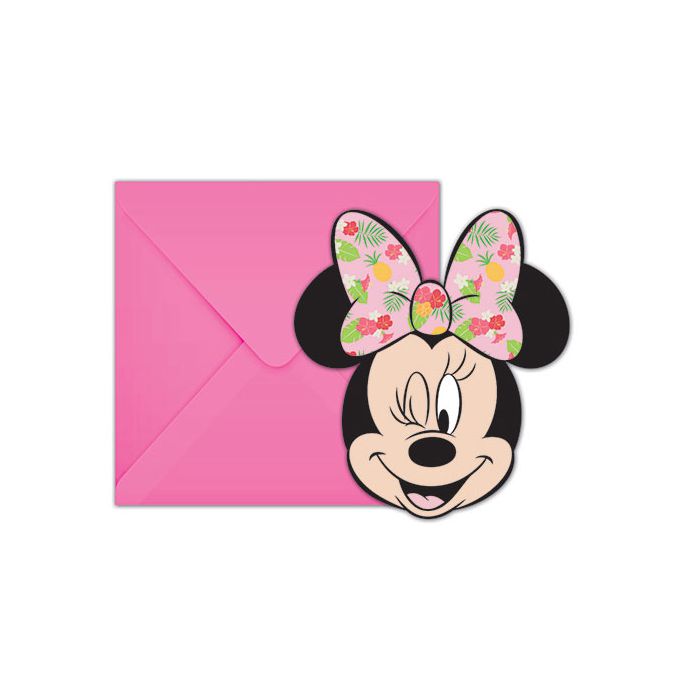 Inviti Minnie Tropical Disney Pz.6 Cm.14 X Cm.8.5 - 6 Biglietti - 6 Buste main product photo